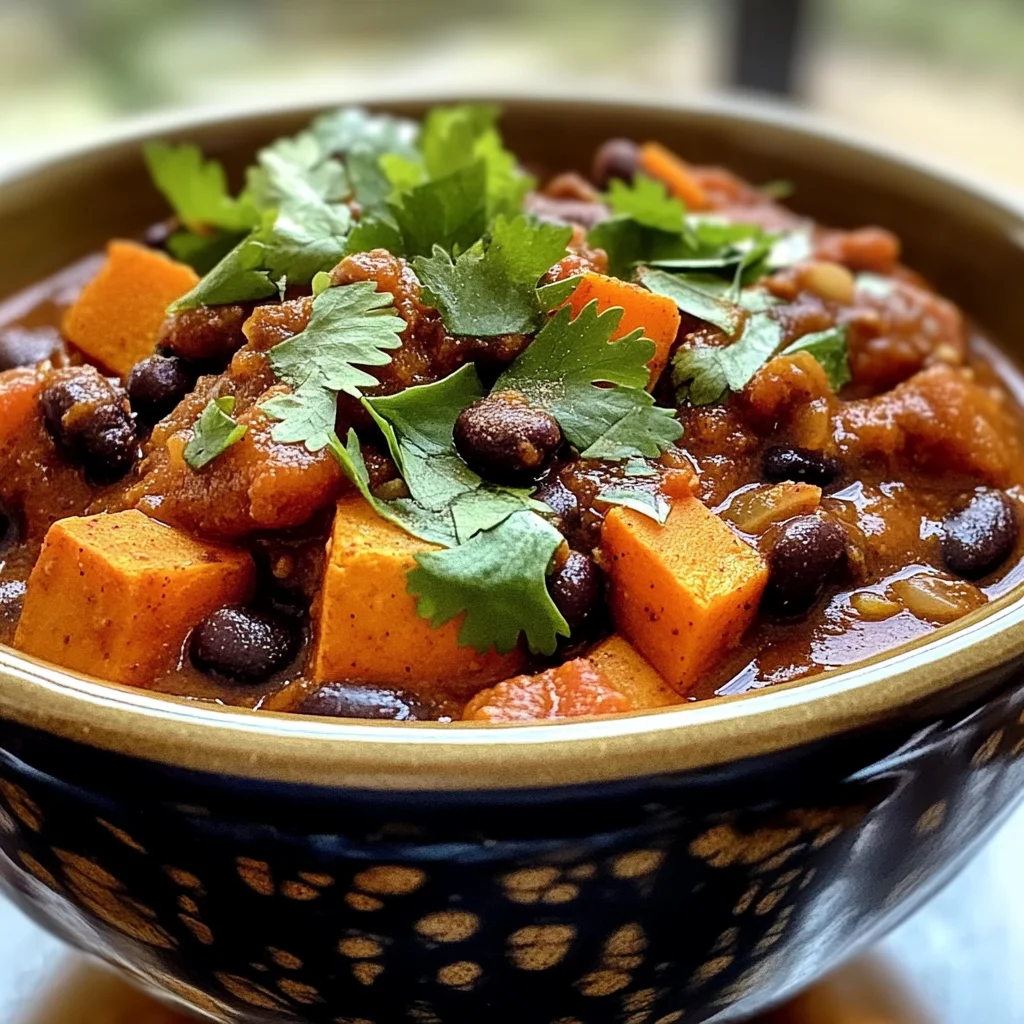 Slow Cooker Sweet Potato Black Bean Chili