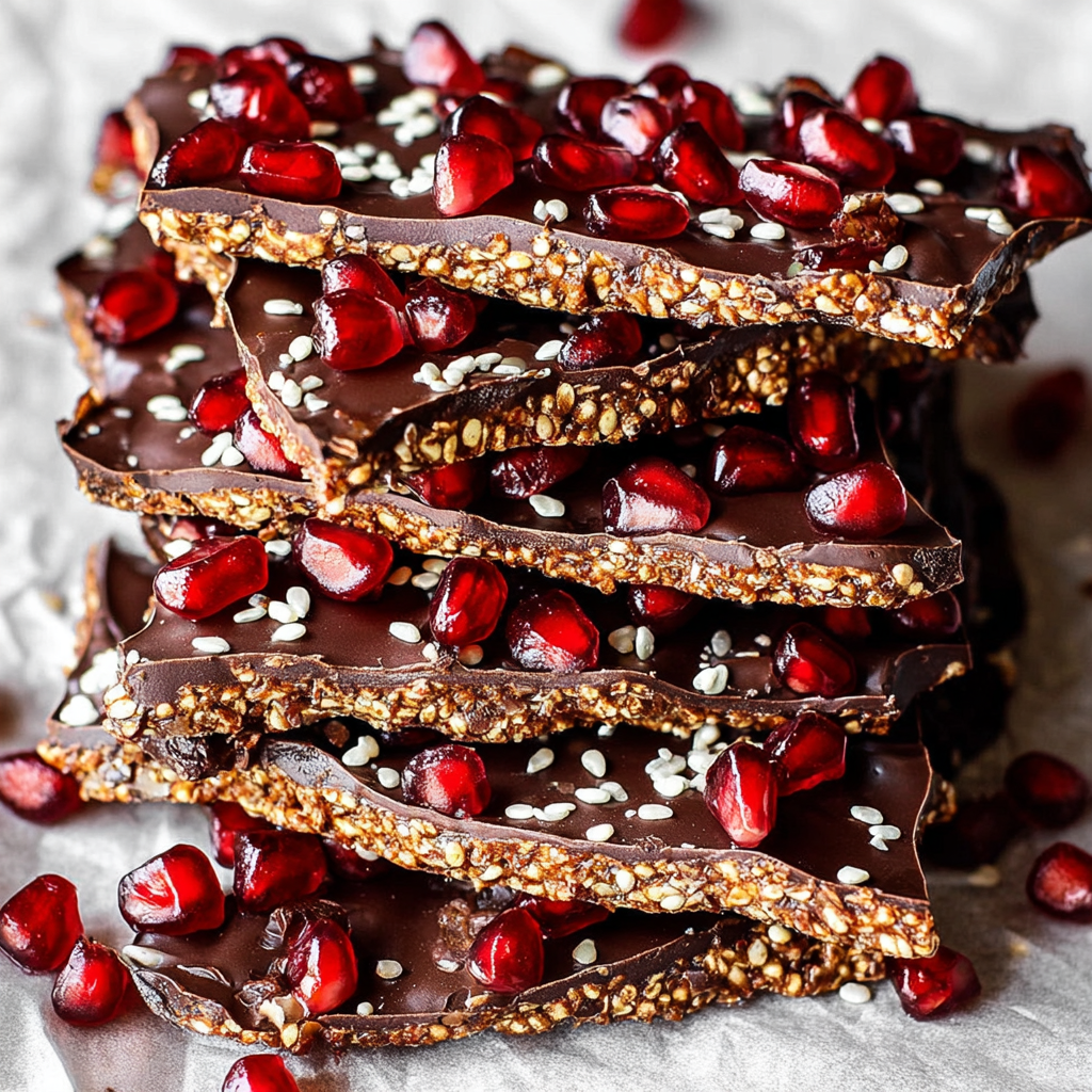 Sesame Pomegranate Chocolate Bark