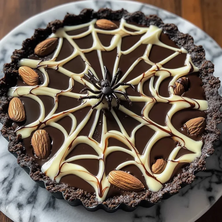 Halloween Chocolate Spiderweb Tart