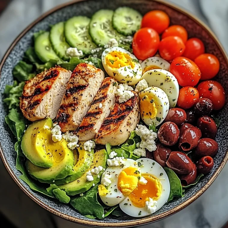 Mediterranean Power Salad with Grilled Chicken & Jammy Eggs
