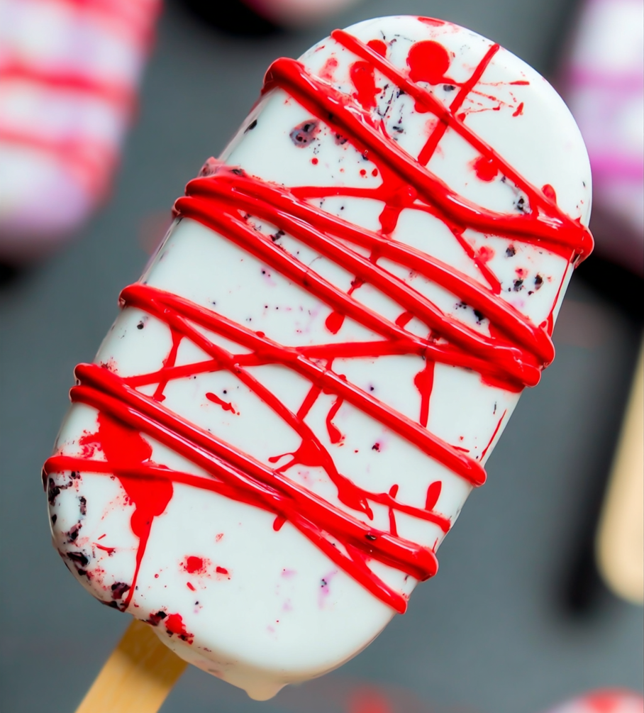 Blood Splatter Cakesicles