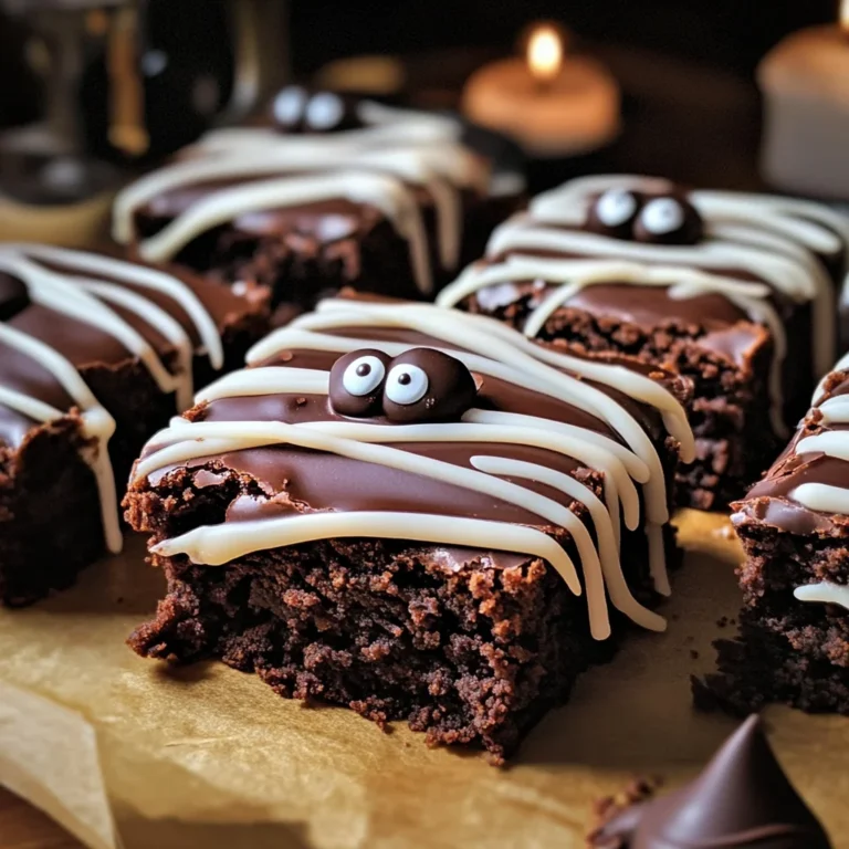 spooky mummy brownies